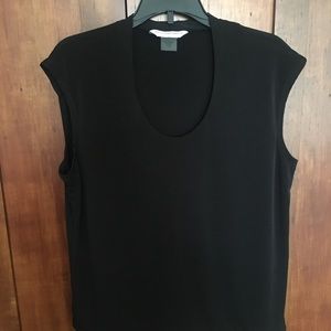 Allison Daley Black Scoop Neck Top Size PS
